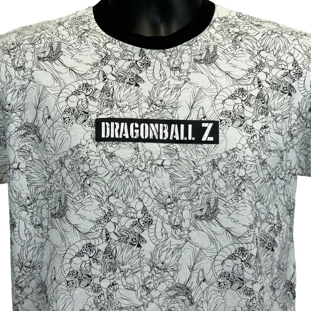 Dragon Ball Z AOP T Shirt Unisex S Small White Anime All Over Print Graphic Tee